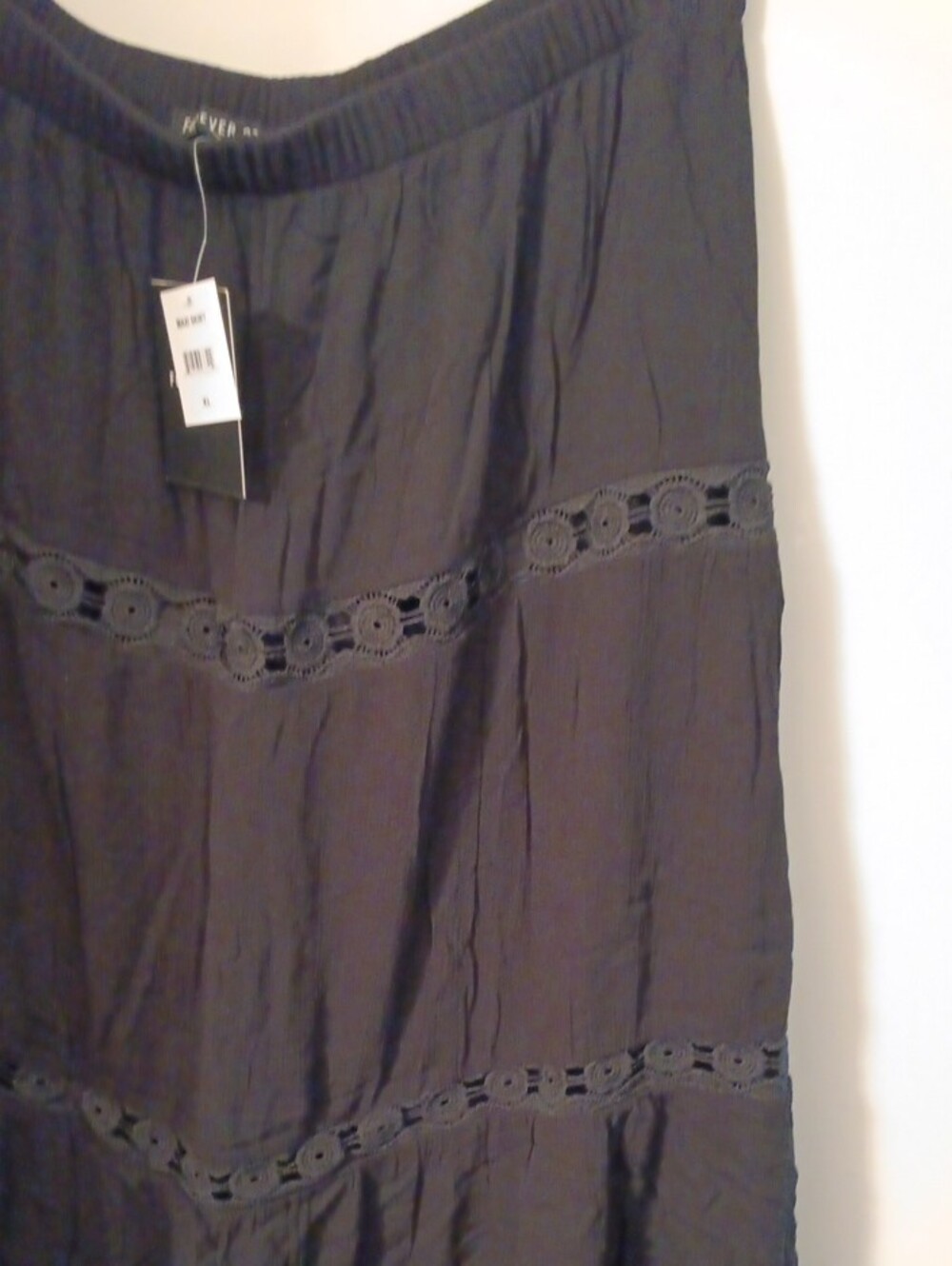 Black Tiered Maxi Skirt - Classic Women's Skirt - Picture 5 of 5